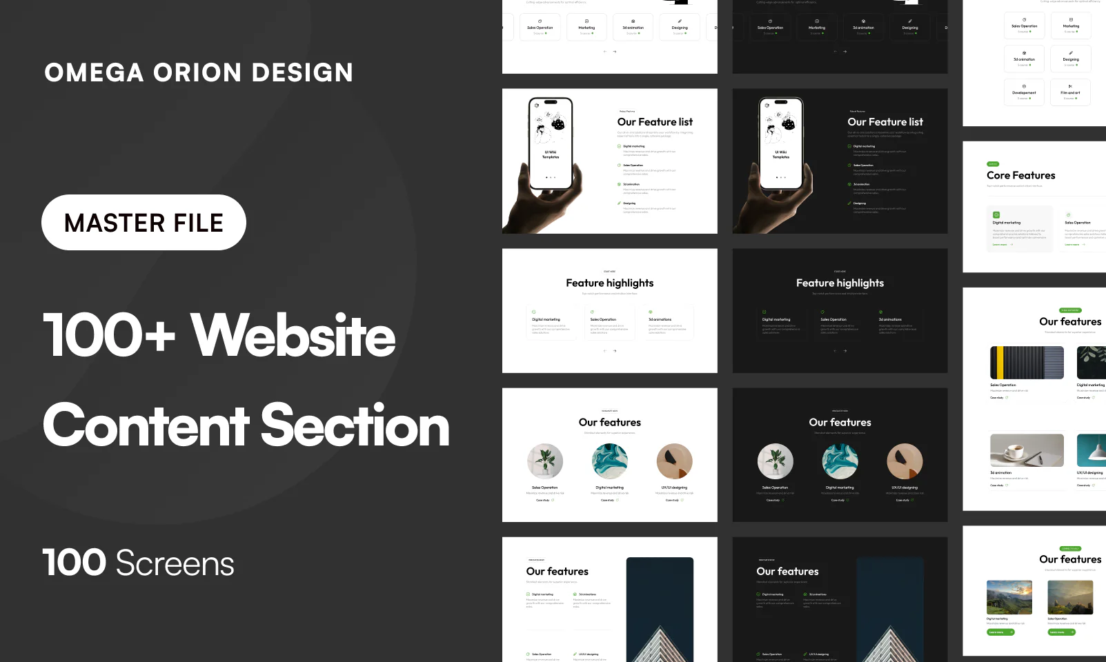100+ Website Content Sections UI Kit