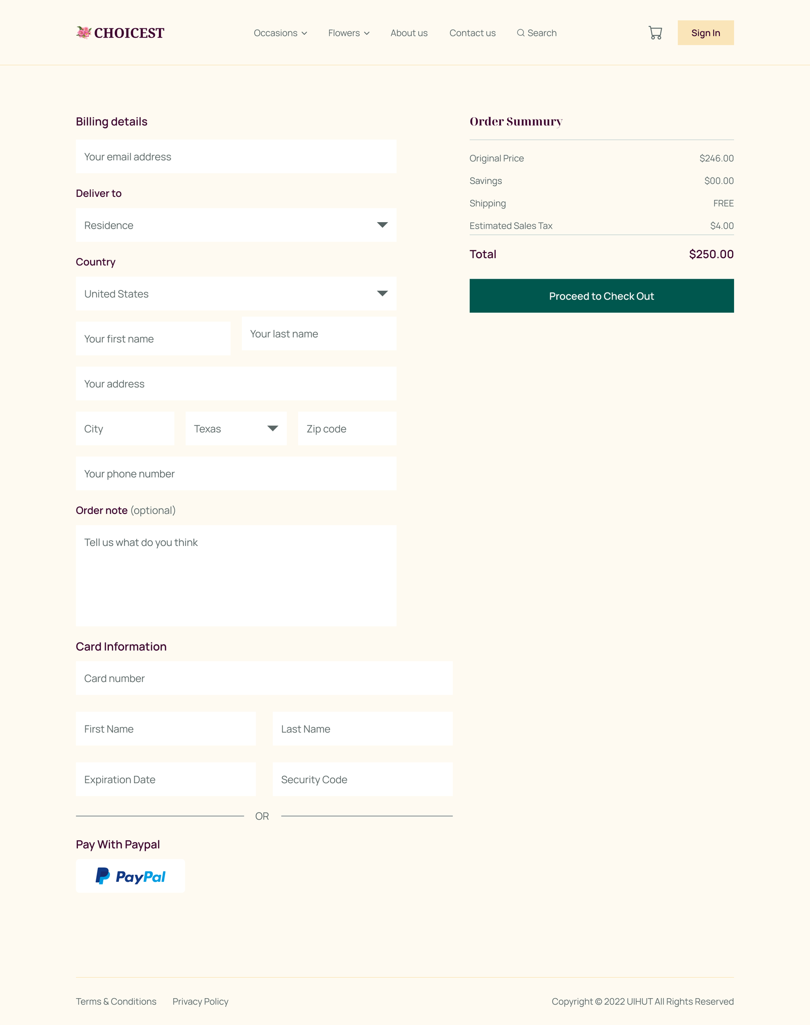 Flower Shop eCommerce Website