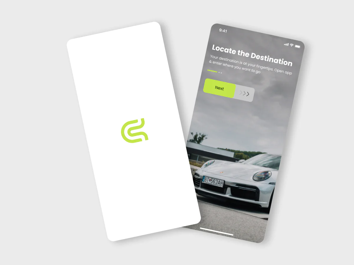 Car rental app design ui