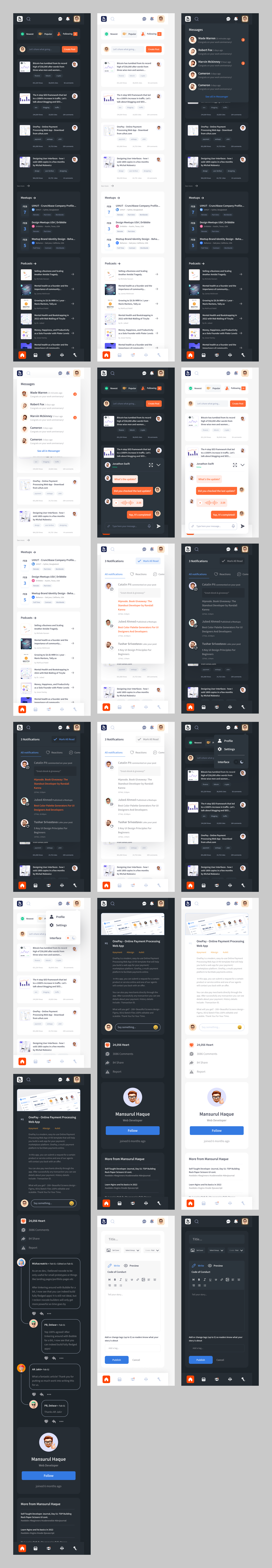 Social media Forum Web App UI Kit