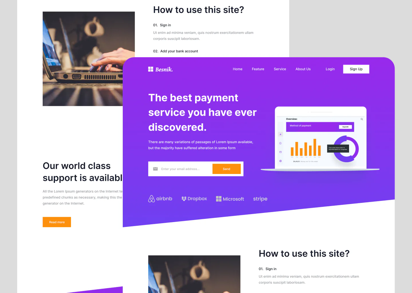 Payment Service Landing Page UI Kit