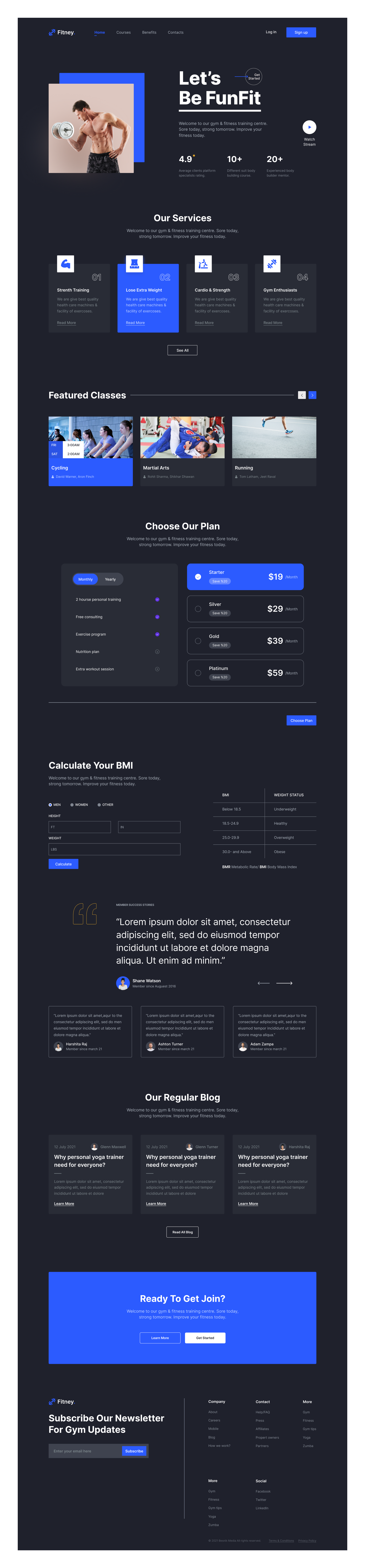 Fitness Website UI Kit