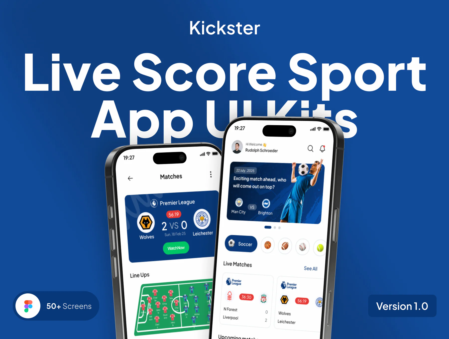 Kickster-Live Socer App UI Kit
