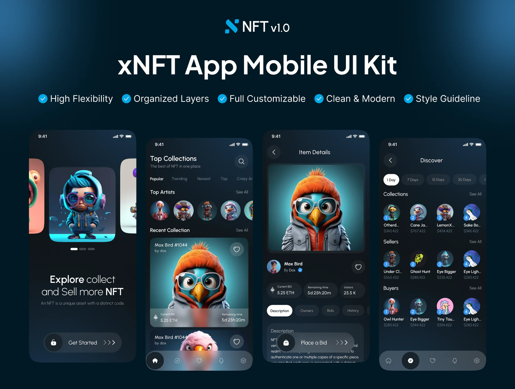 NFT MArket Mobile App UI Kit