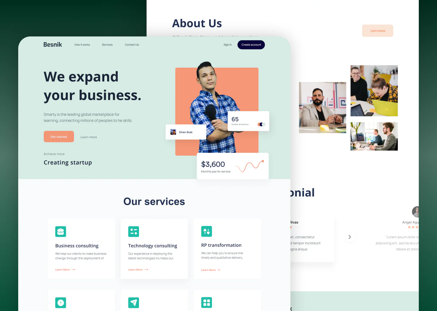 Online Services Landing Page UI Kit