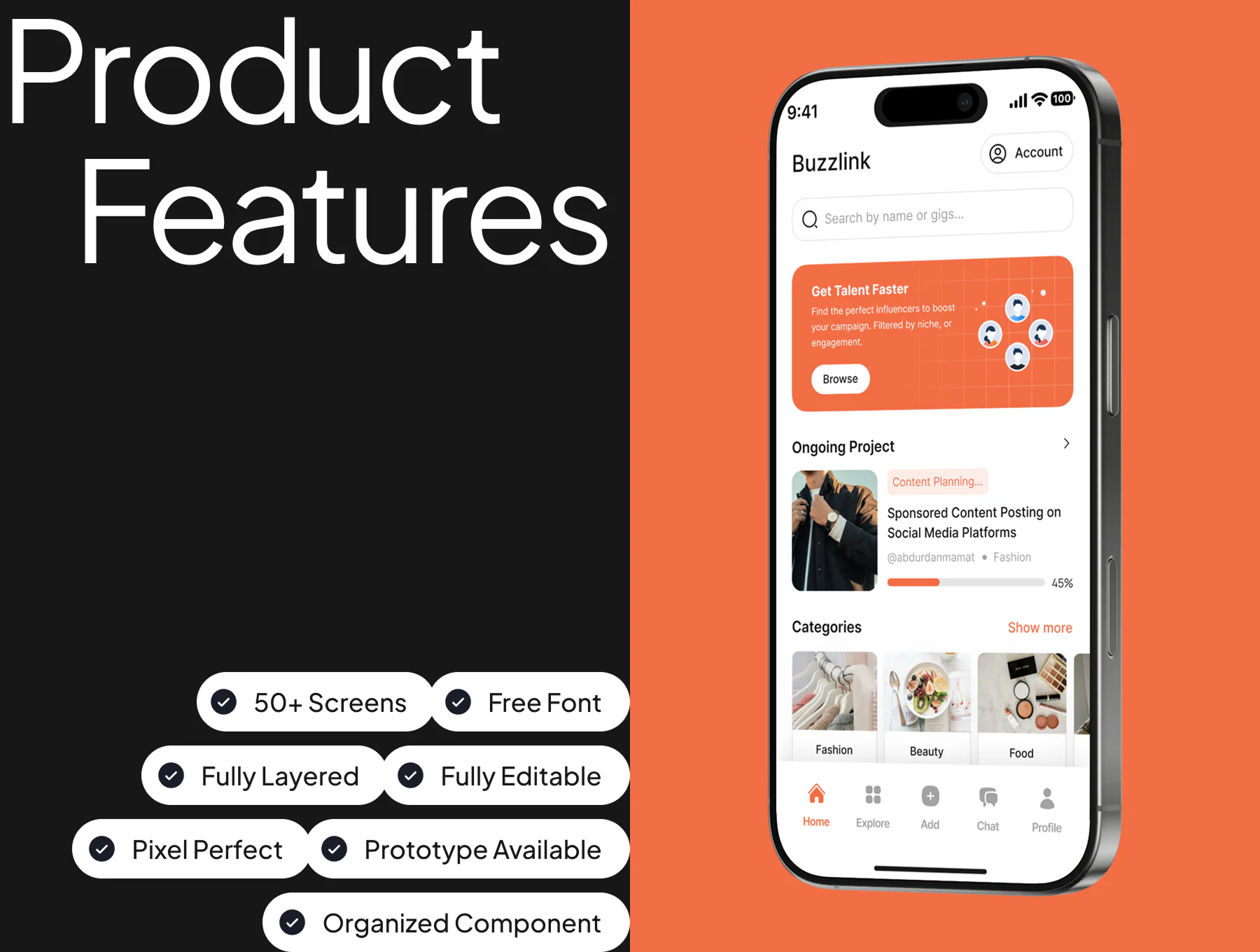 Influencer App UI Kit