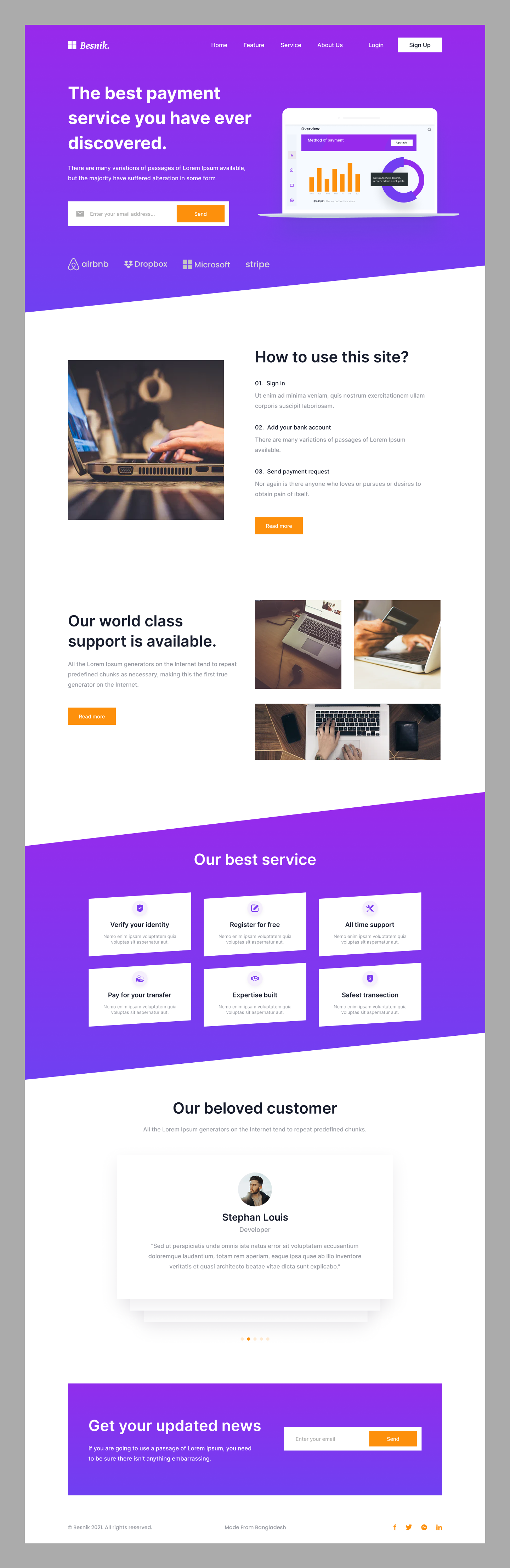Payment Service Landing Page UI Kit