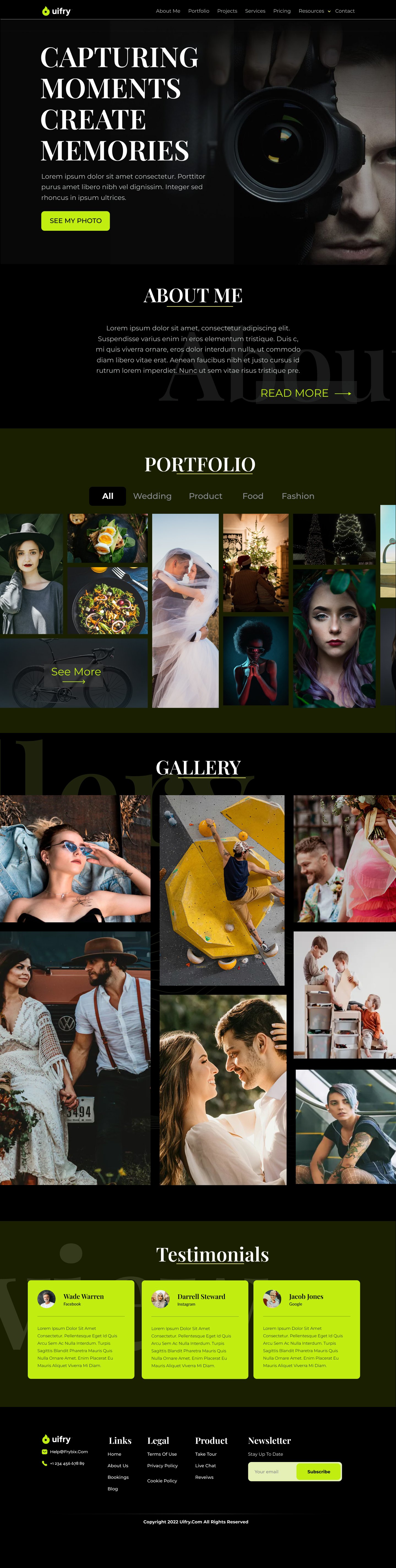 Photography portfolio web