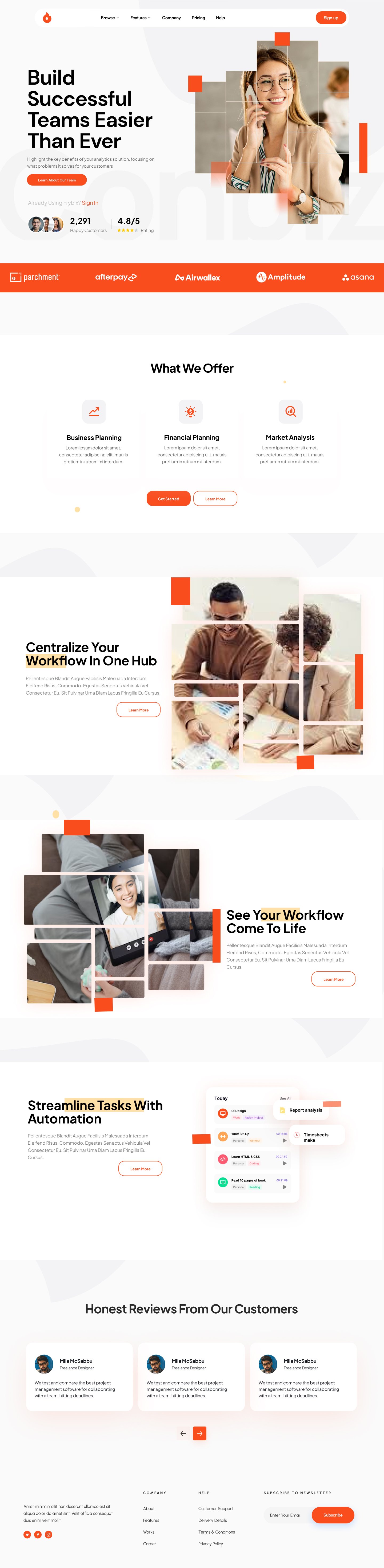Team collaboration website
