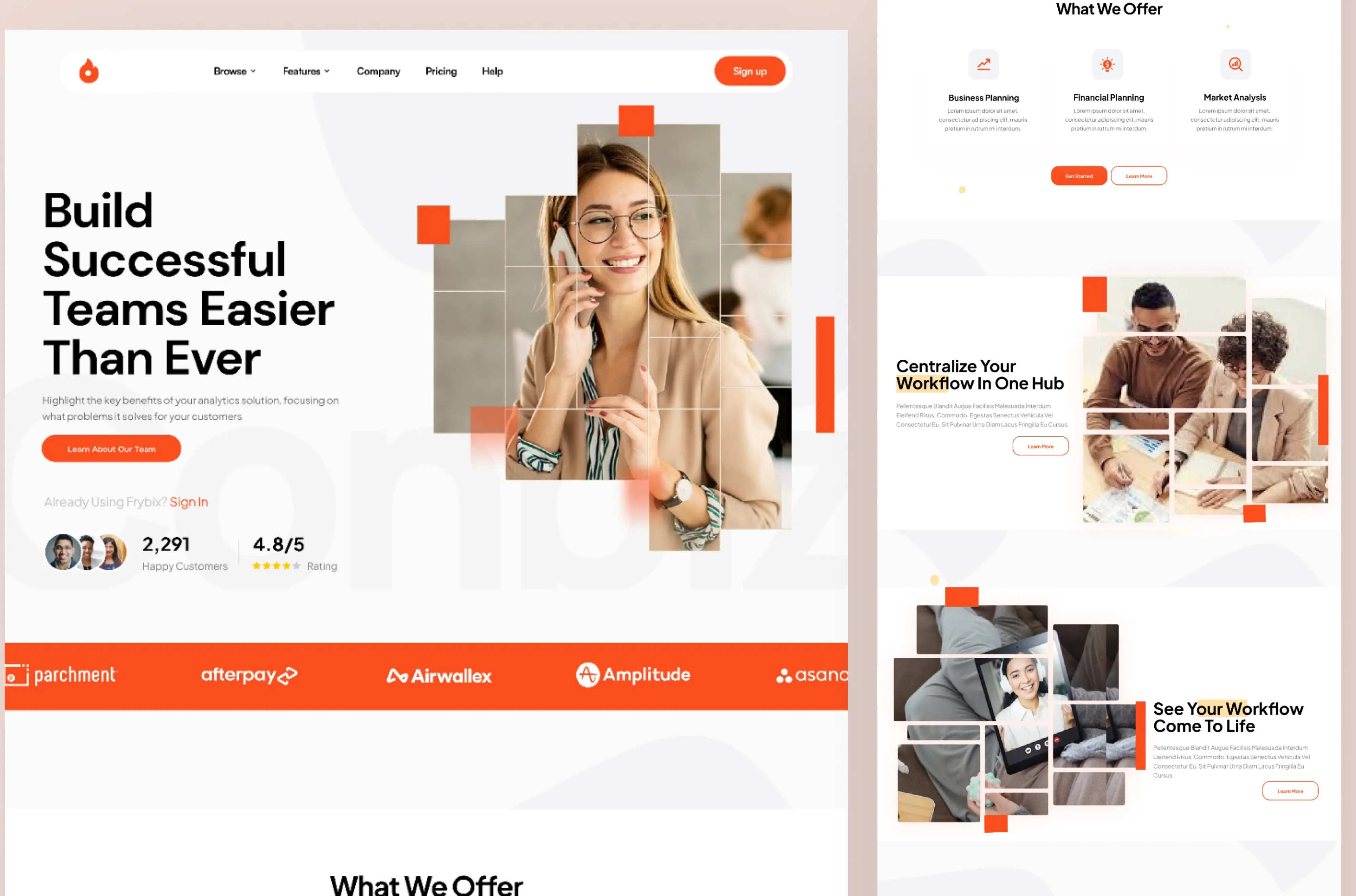 Team collaboration website