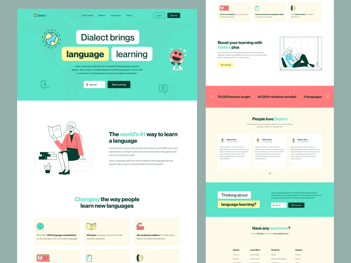 Language learning website