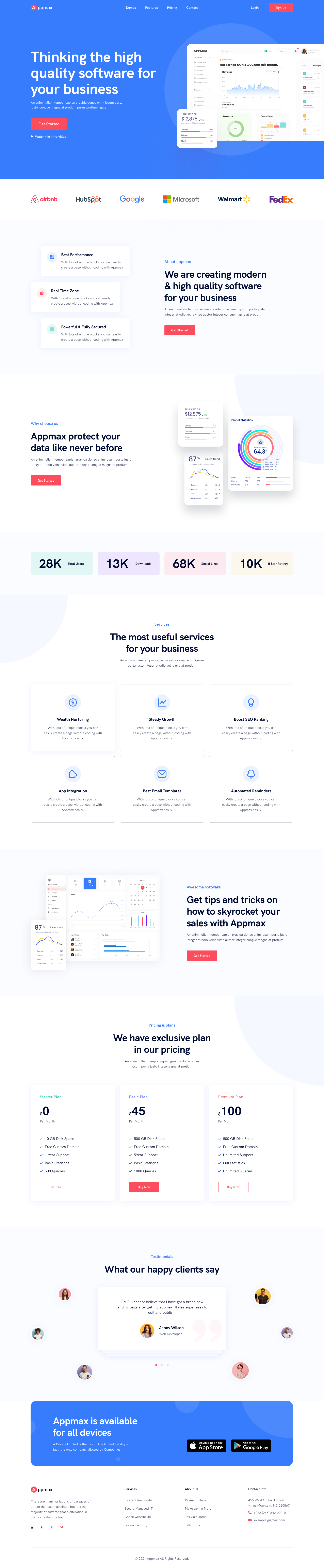 Software business website