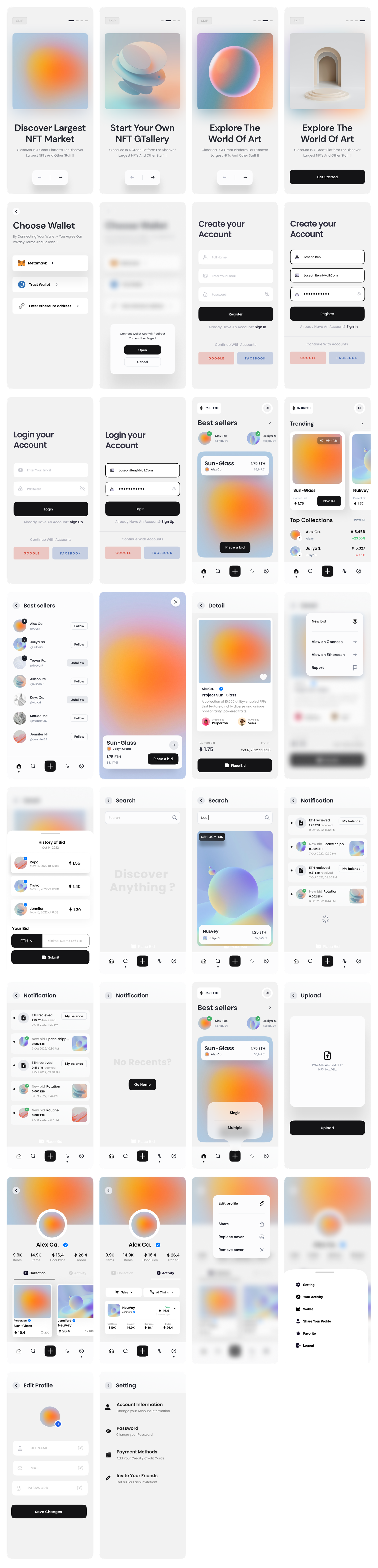 NFT Market Mobile App Design