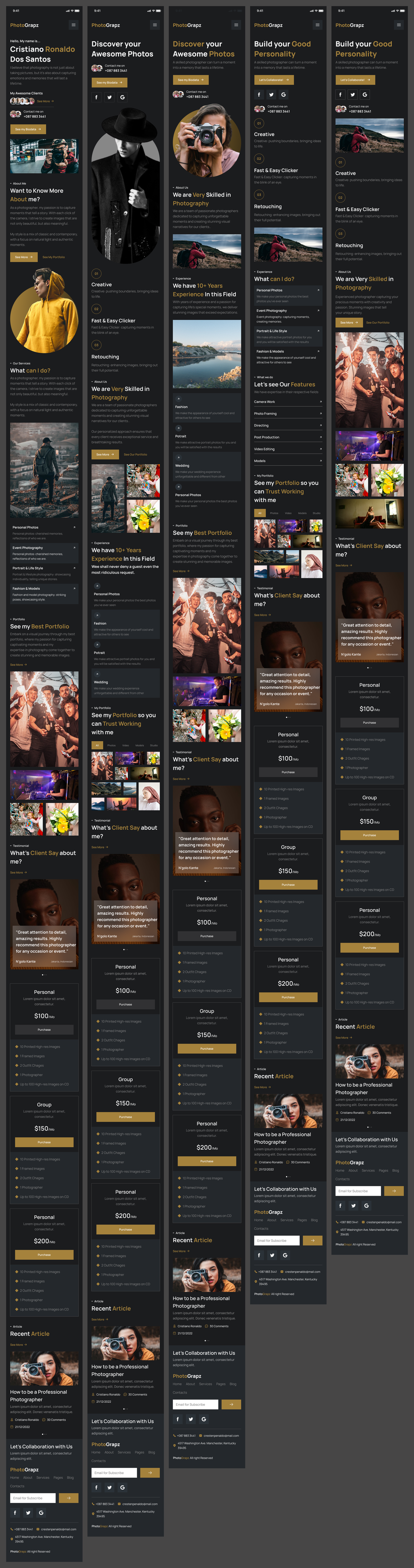Photographer Portfolio Website Design