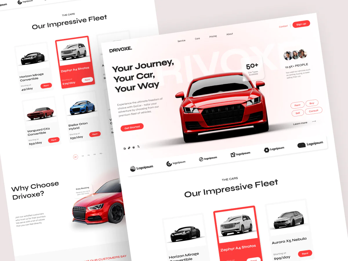Car rental website uikit 1