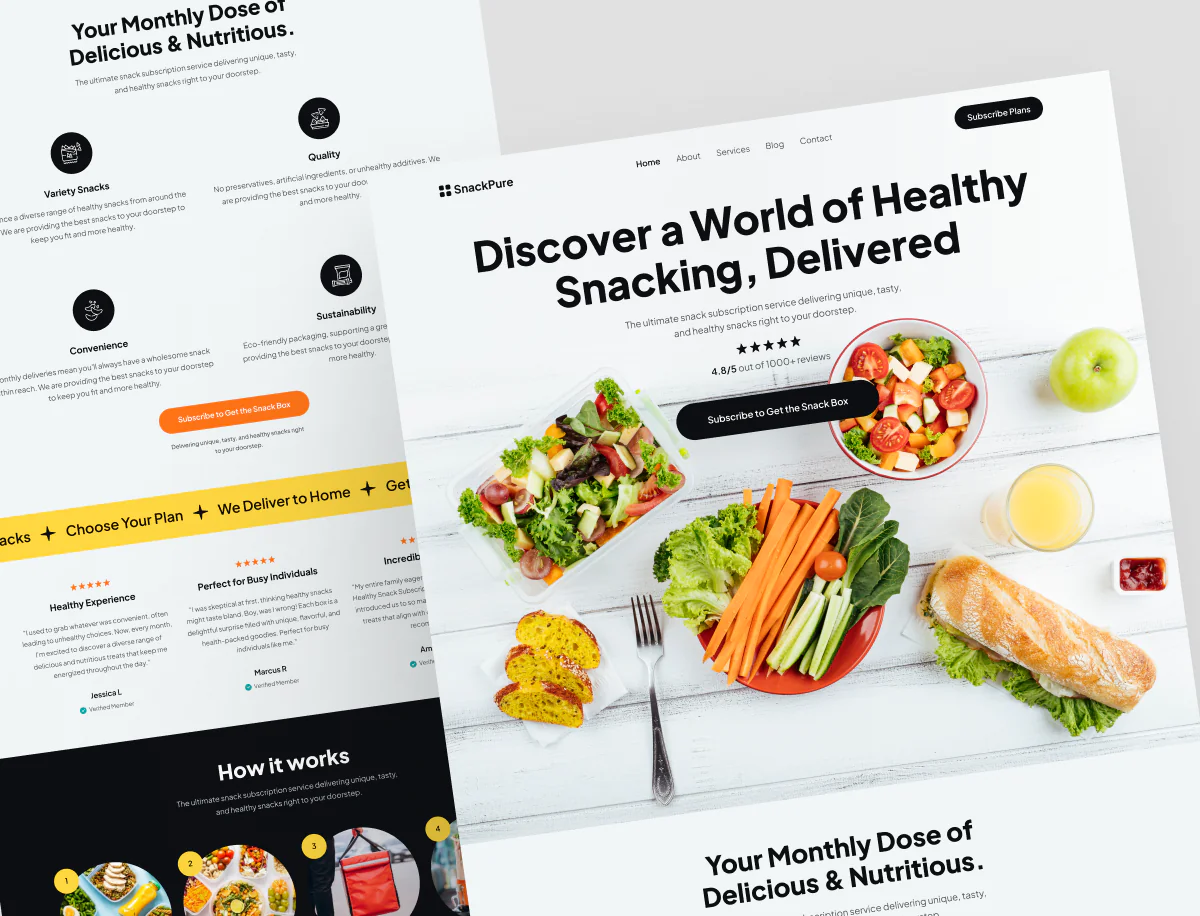 Food Ordering Website Landing page