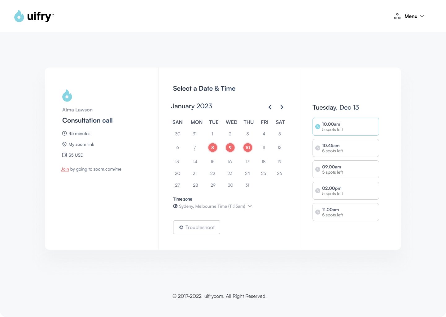 Calendar Booking Platform