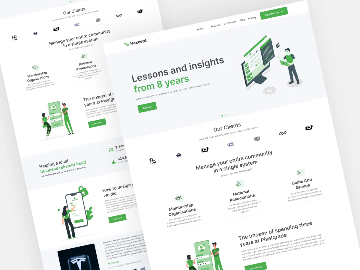 Elearning Web landing page