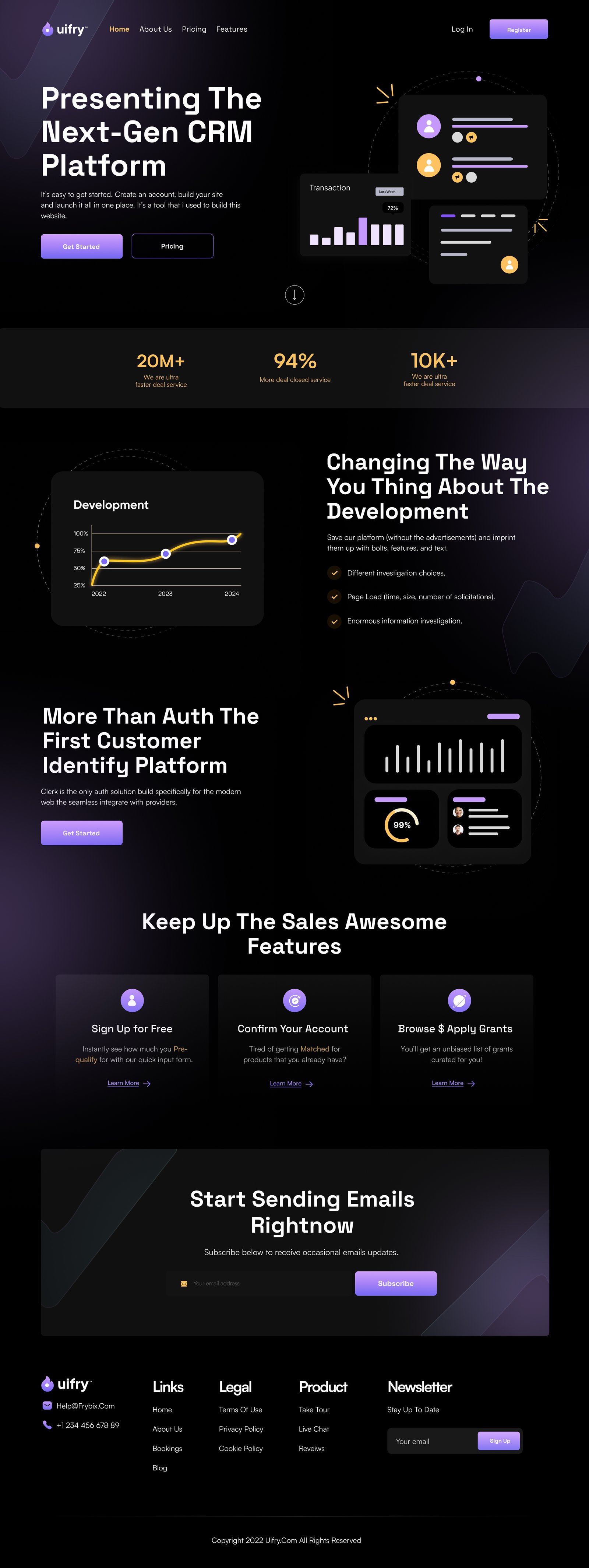 CRM Platform Landing page