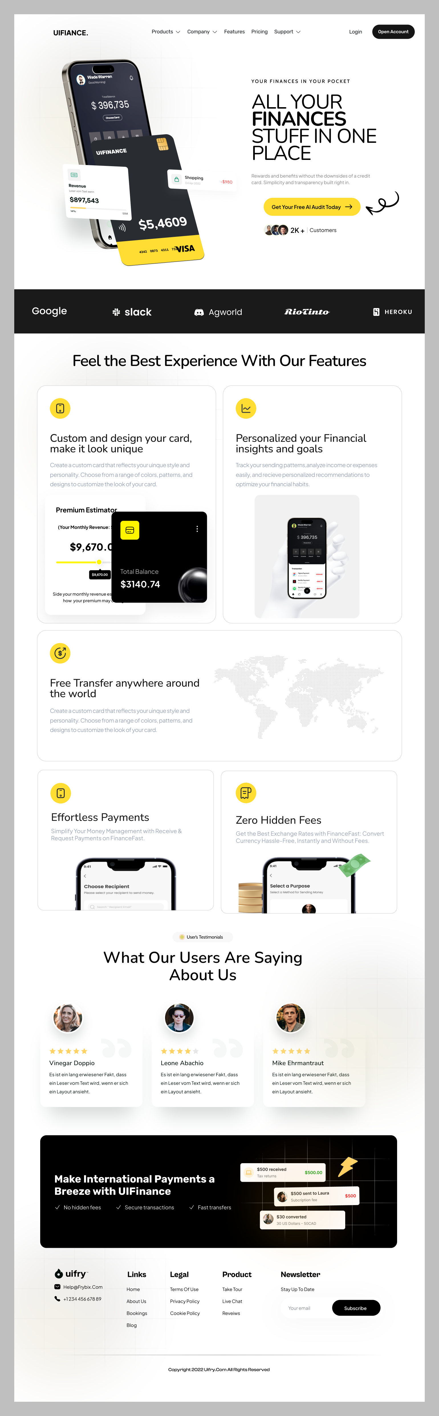 fintech Landing Page