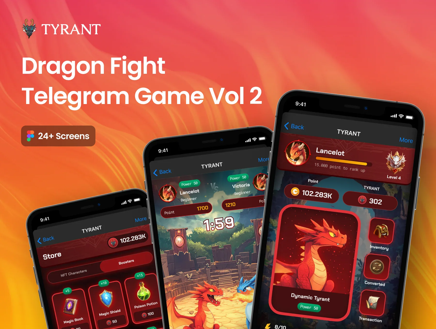 Dragon Fight Mobile Game UI Kit