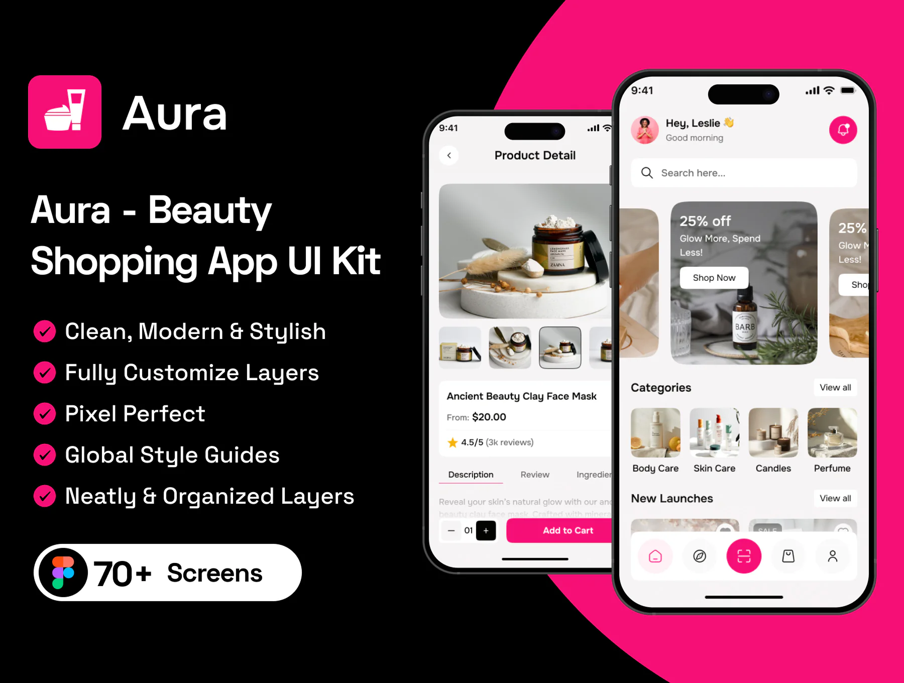Aura-Beauty Shopping App UI Kit