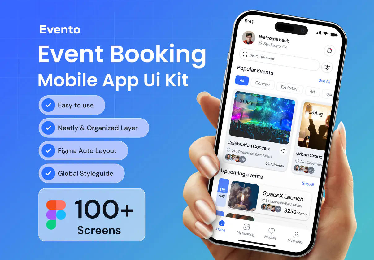 Evento-Event booking App UI Kit