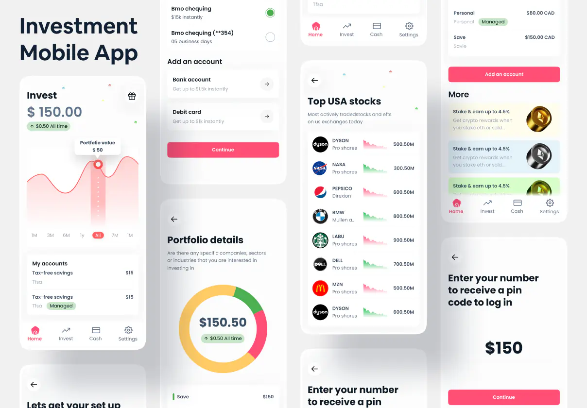 Investment Mobile App UI Kit