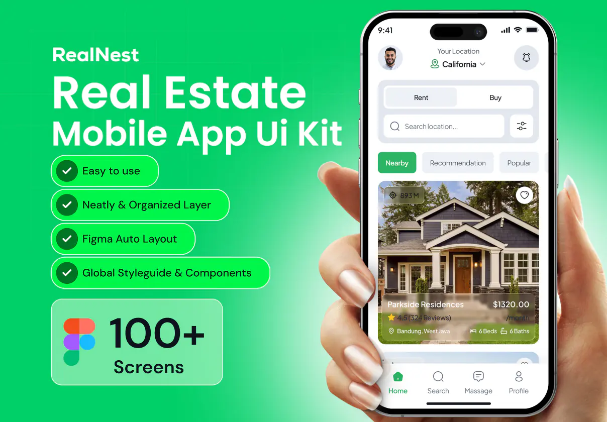Realnest- Real Estate App UI Kit