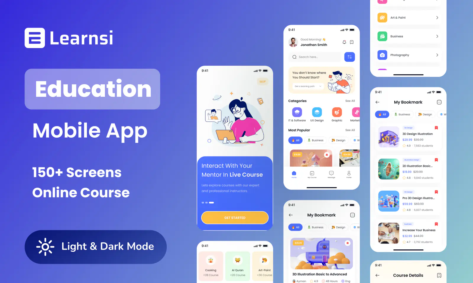 Learnsi-Education app UI Kit