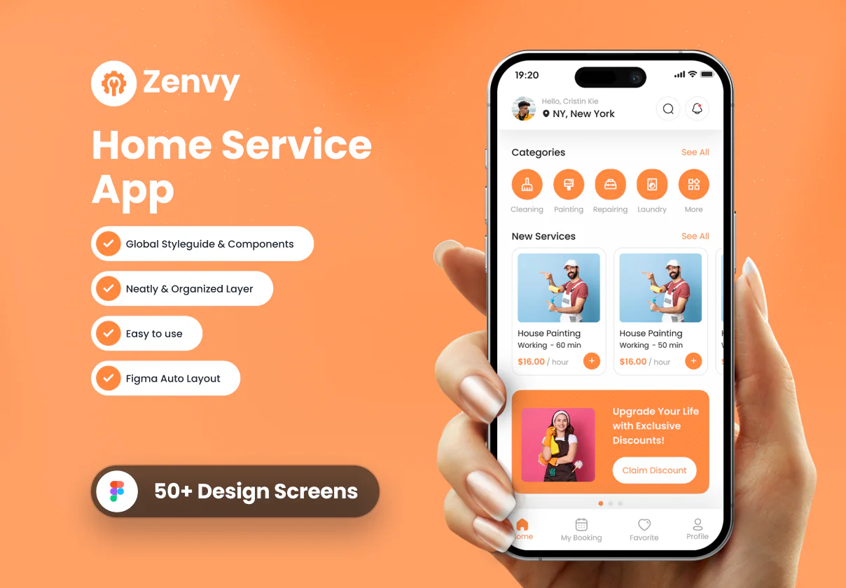Zenvy-Home Service App UI Kit