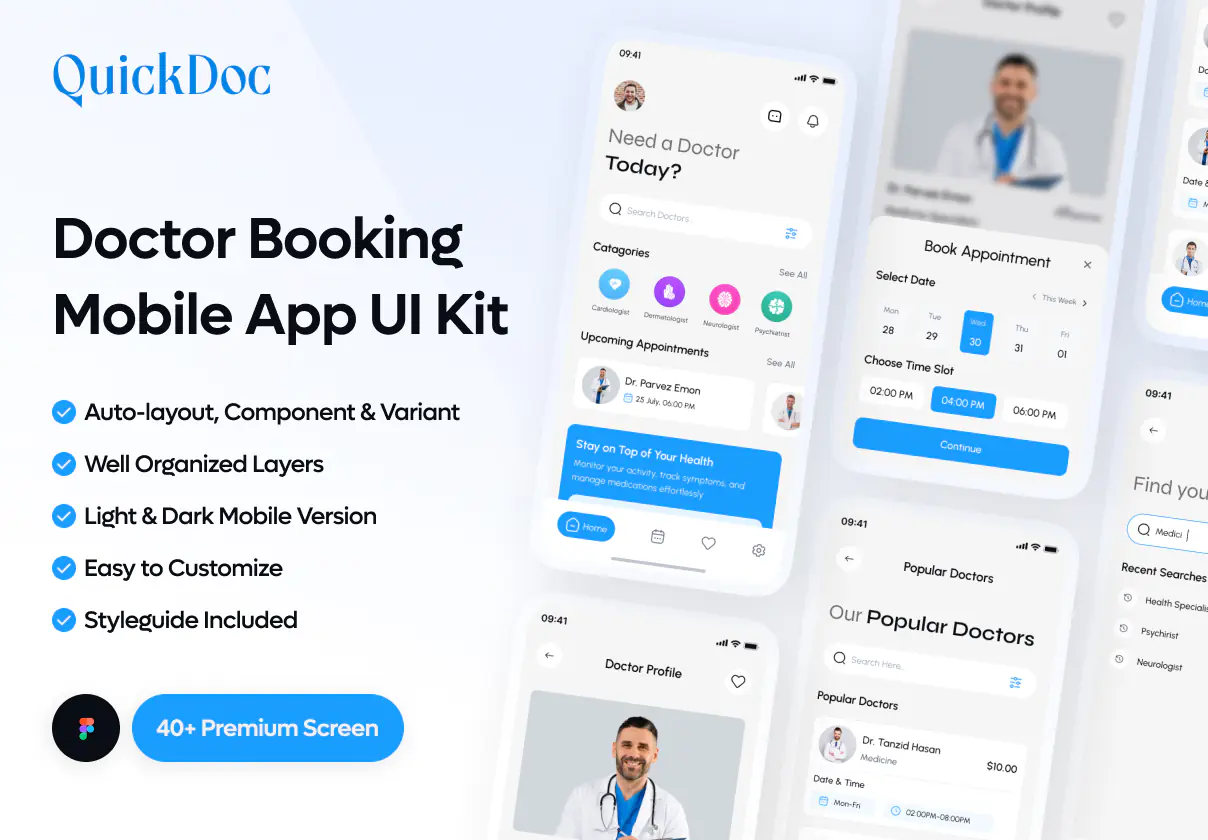 Doctor Booking App UI Kit