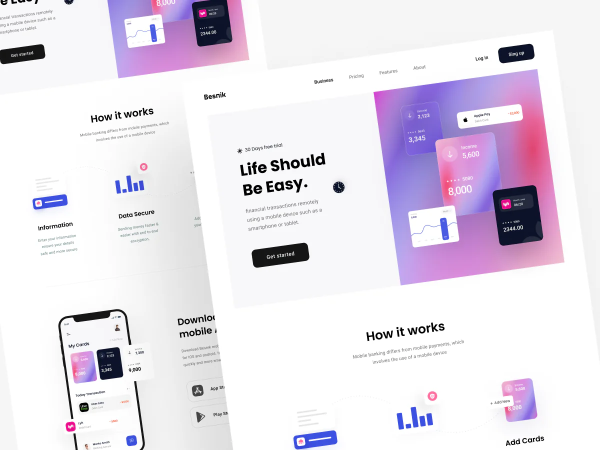 Finance Web Landing page