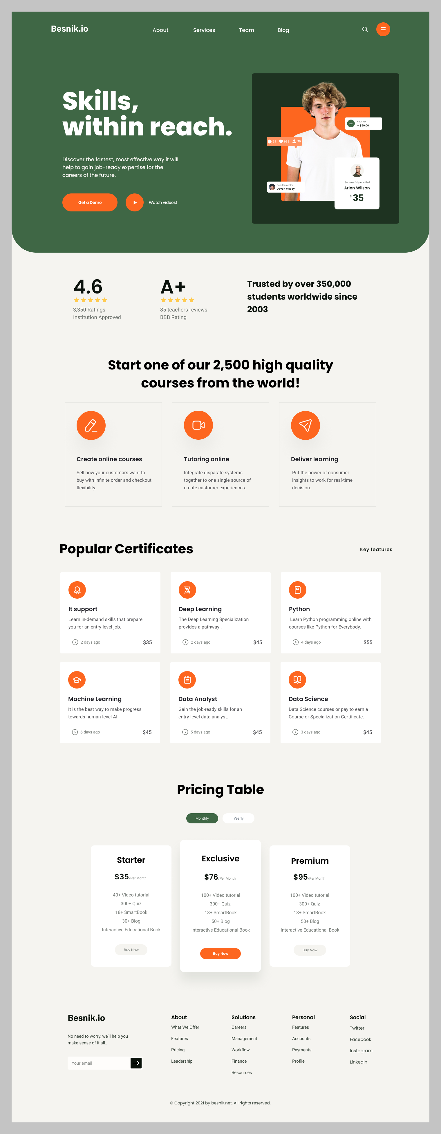 Online Learning Platform Landing Page