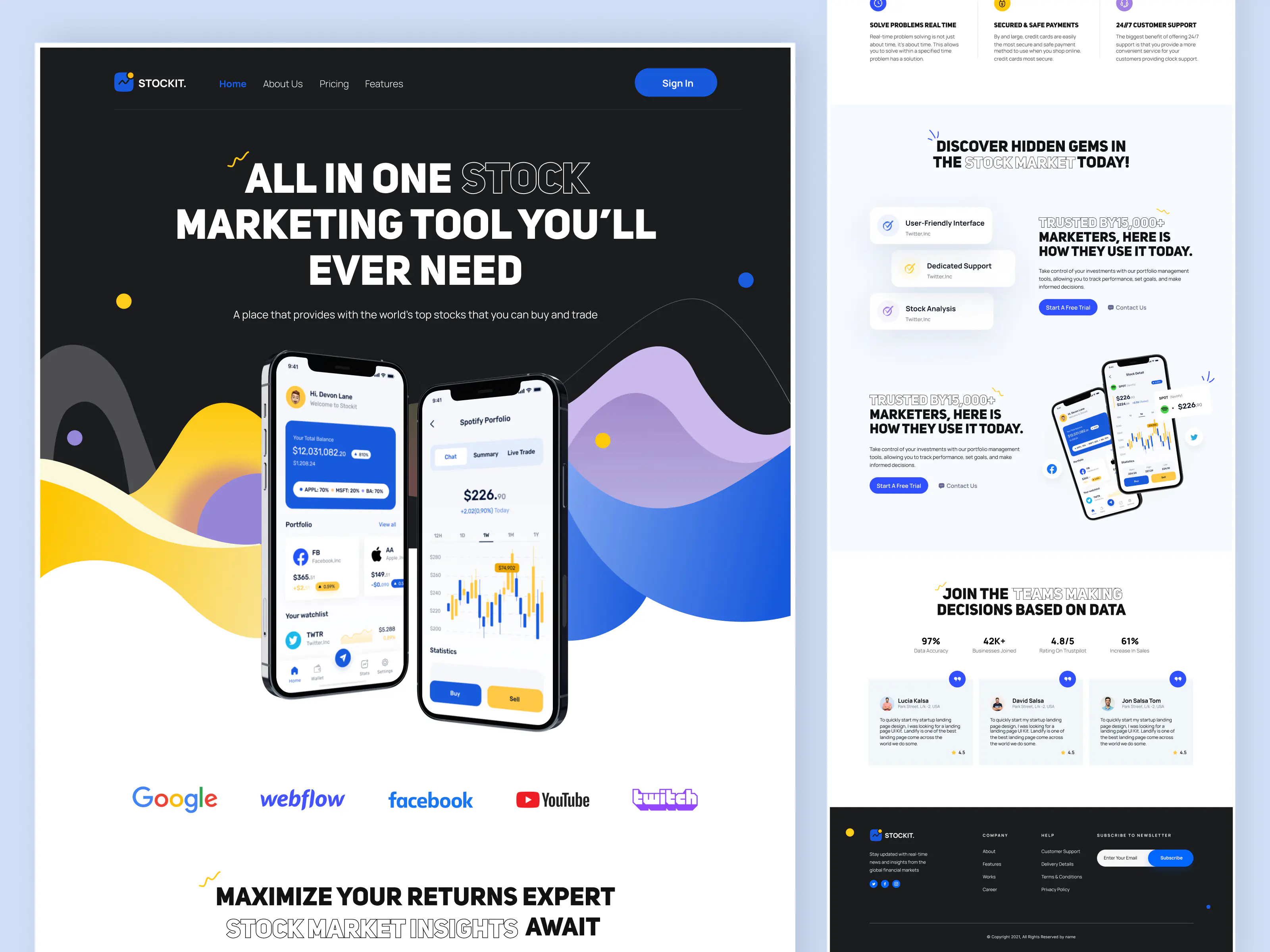 Stock Marketing Landing Page