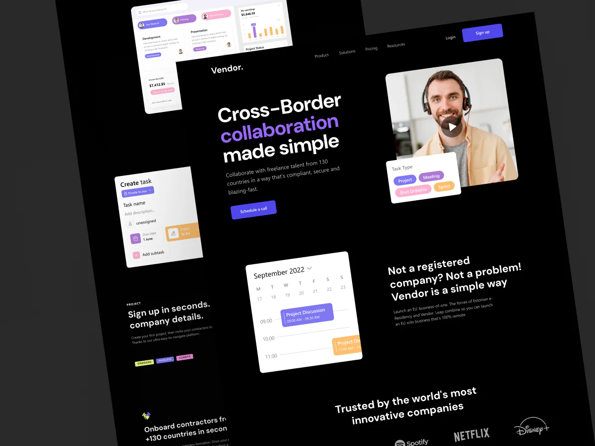 Collaboration & Contractor Management Website Design