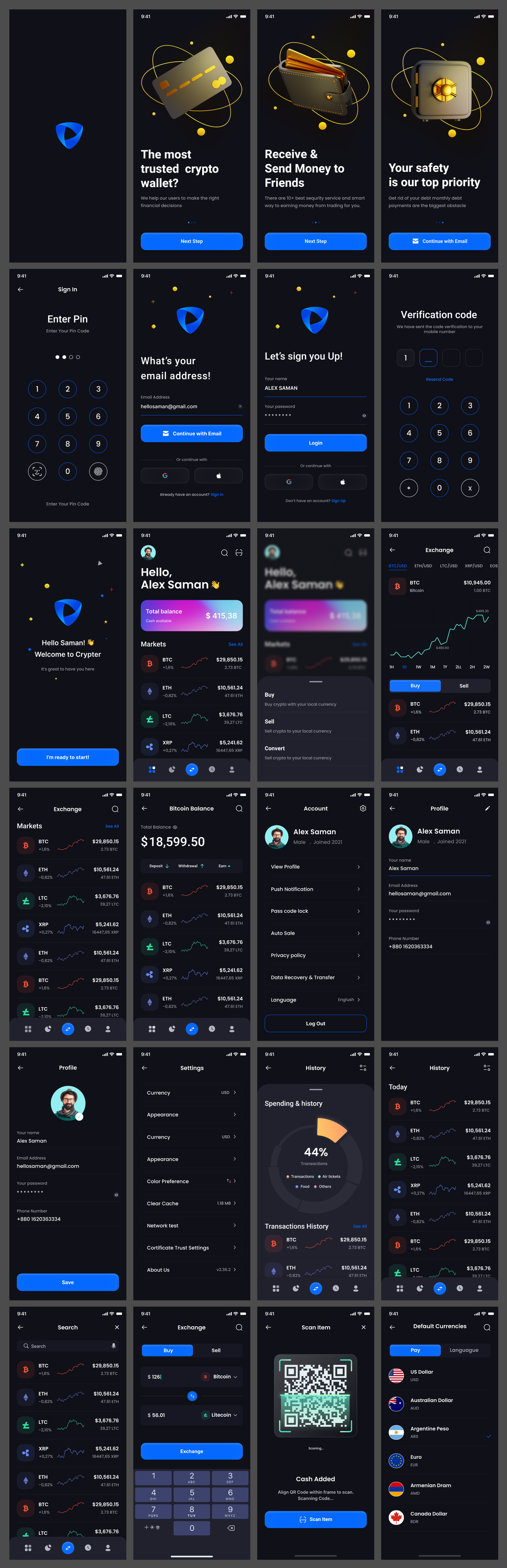 Crypto Wallet App Design