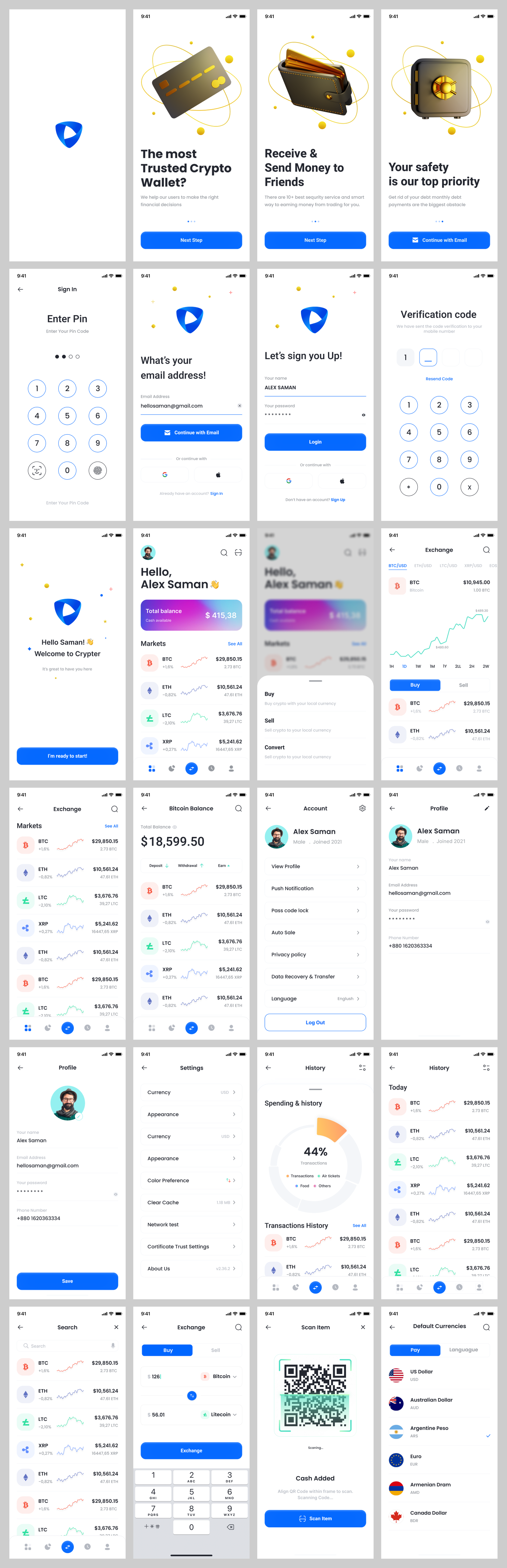 Crypto Wallet App Design
