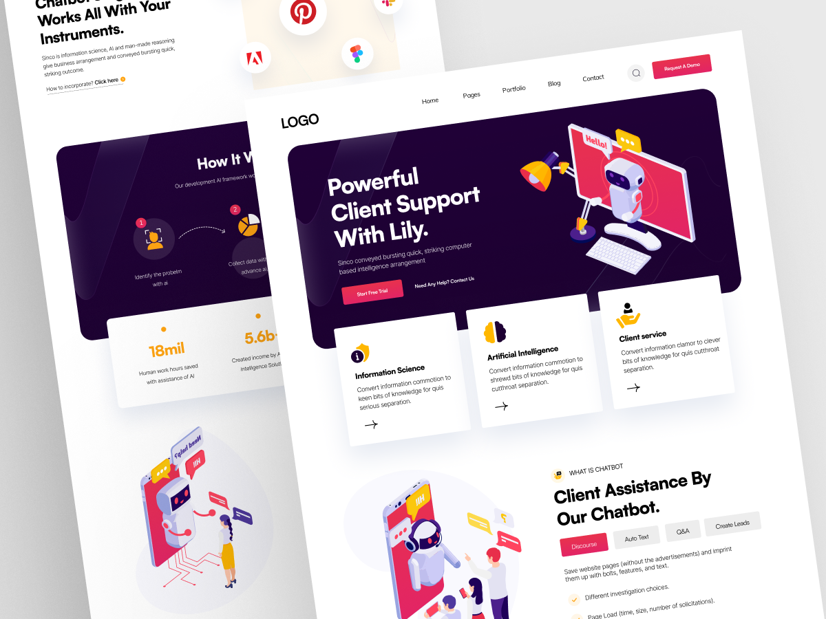 AI Chatbot Client Support Landing Page