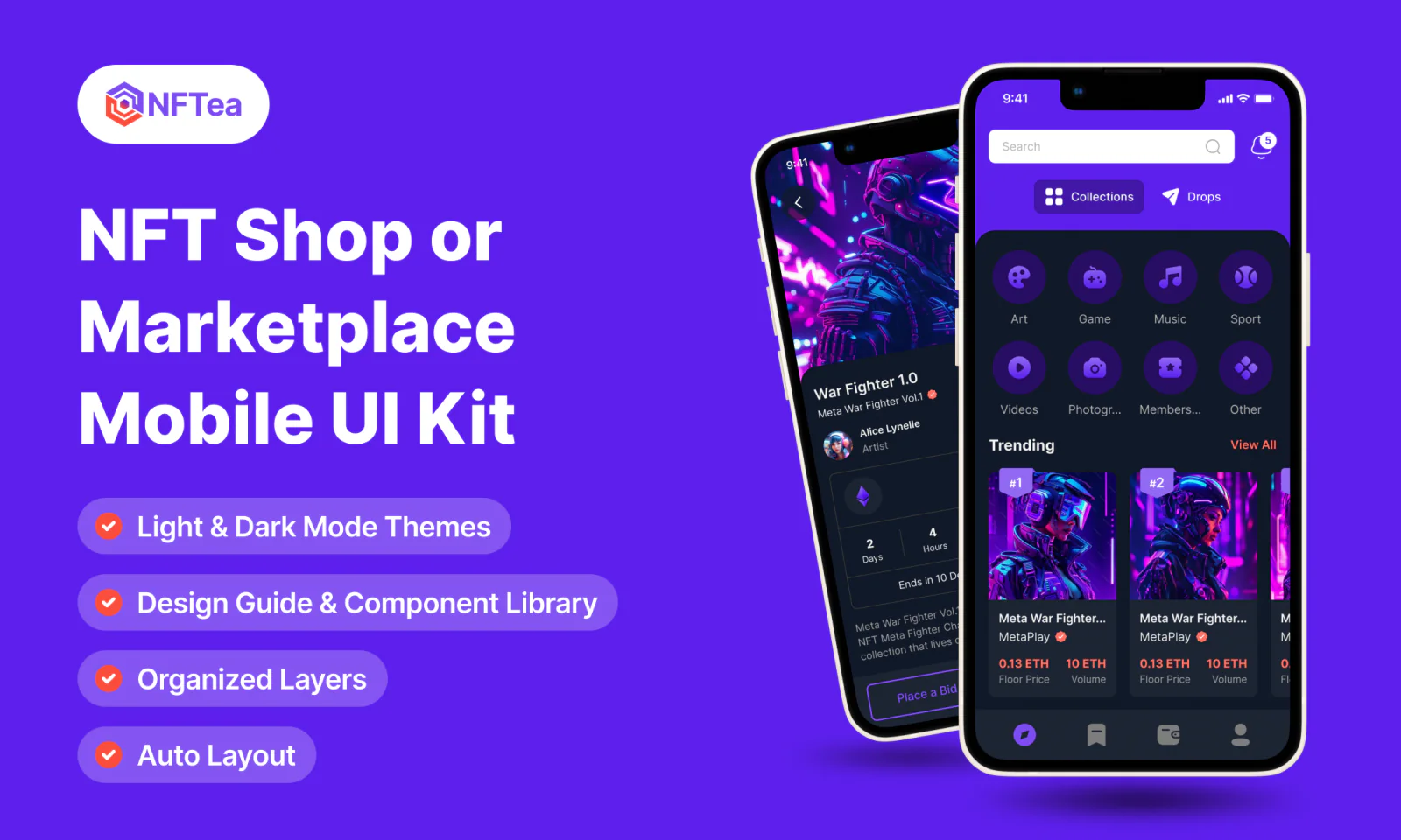 NFT app design uikit