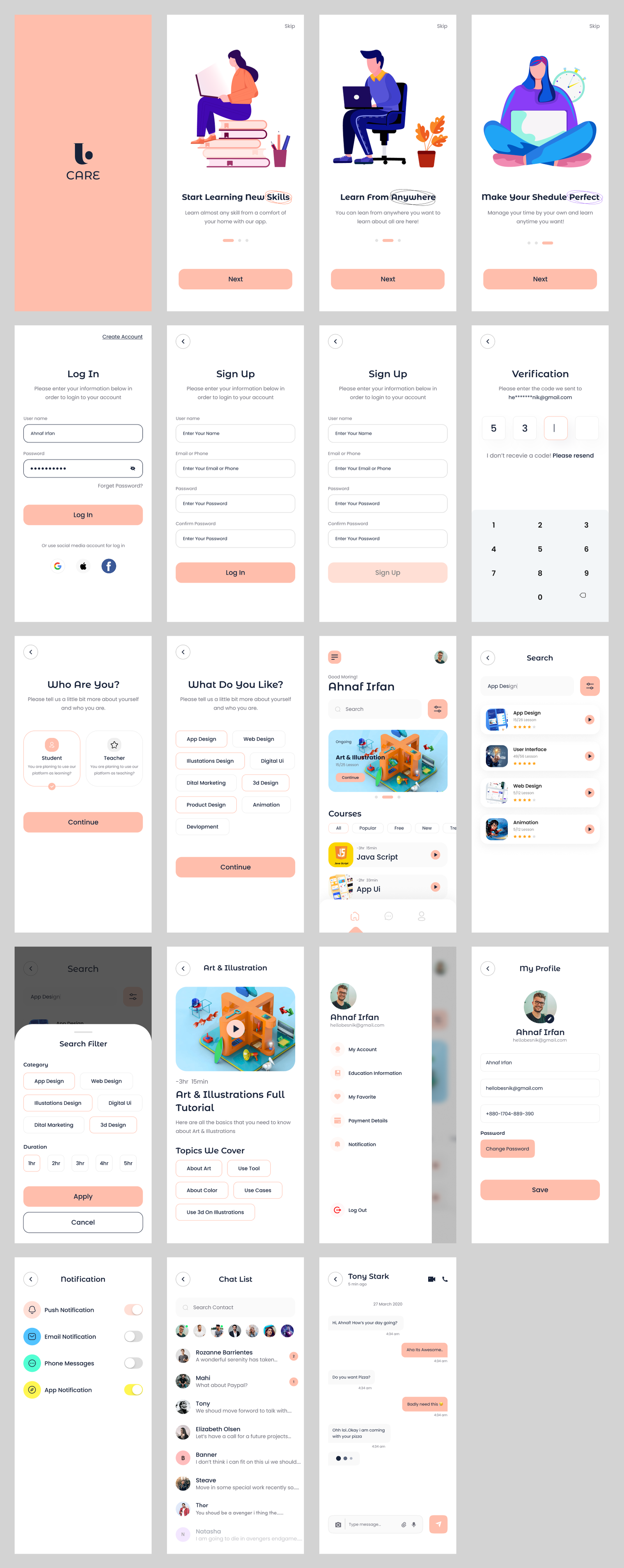 Skills Learning App Design