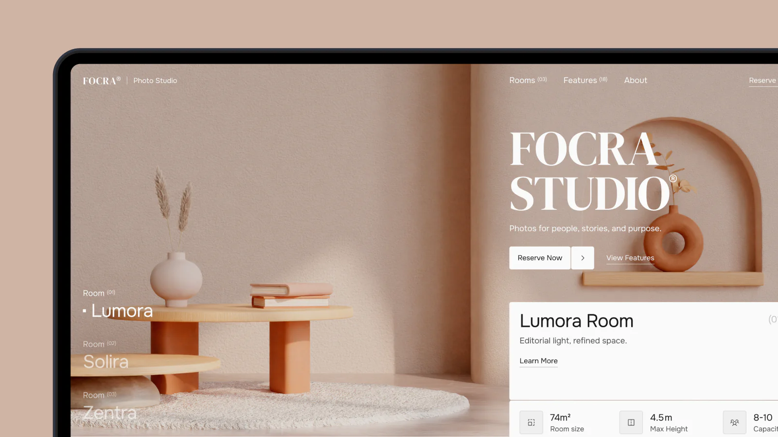 Modern Photo Studio Website Design