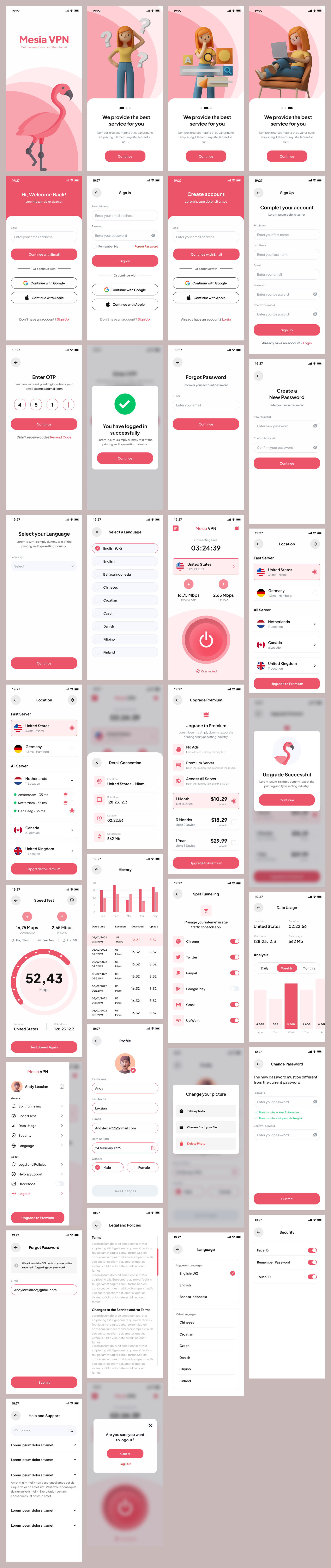 VPN Mobile UI Design
