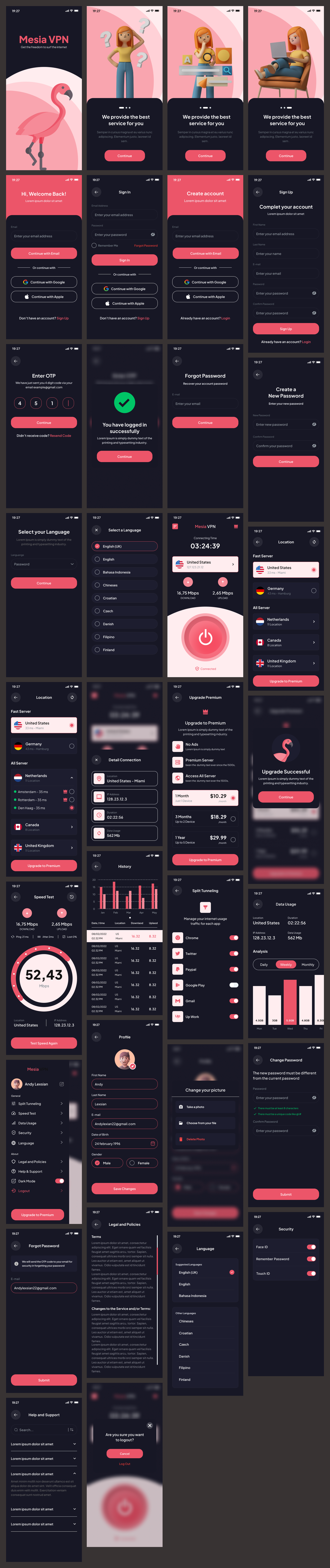 VPN Mobile UI Design