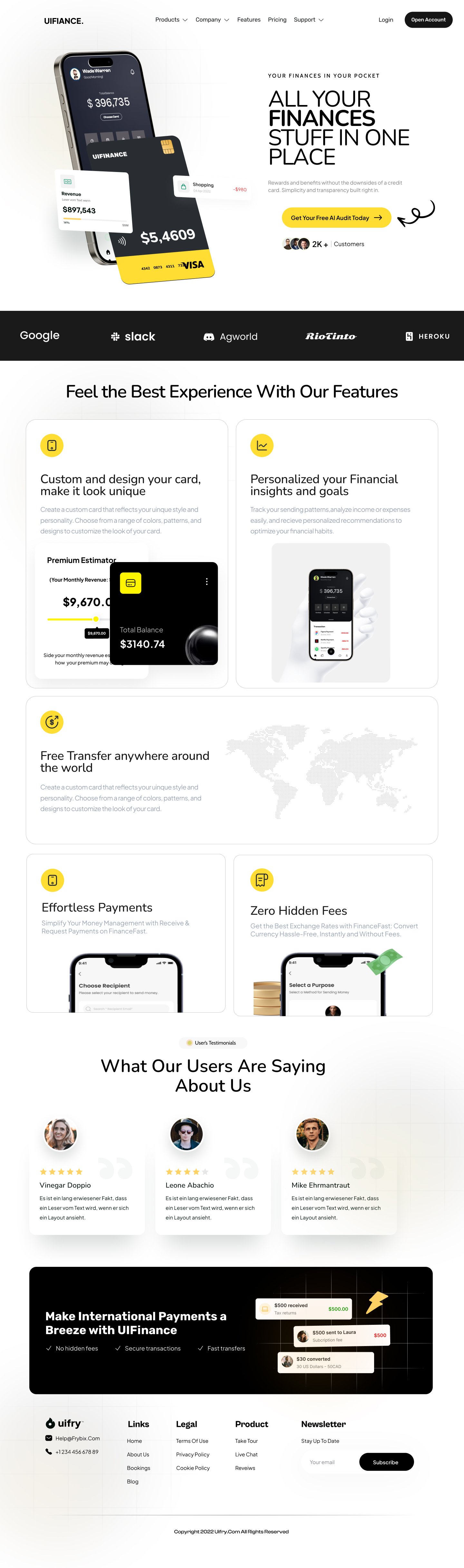 Financial Landing page