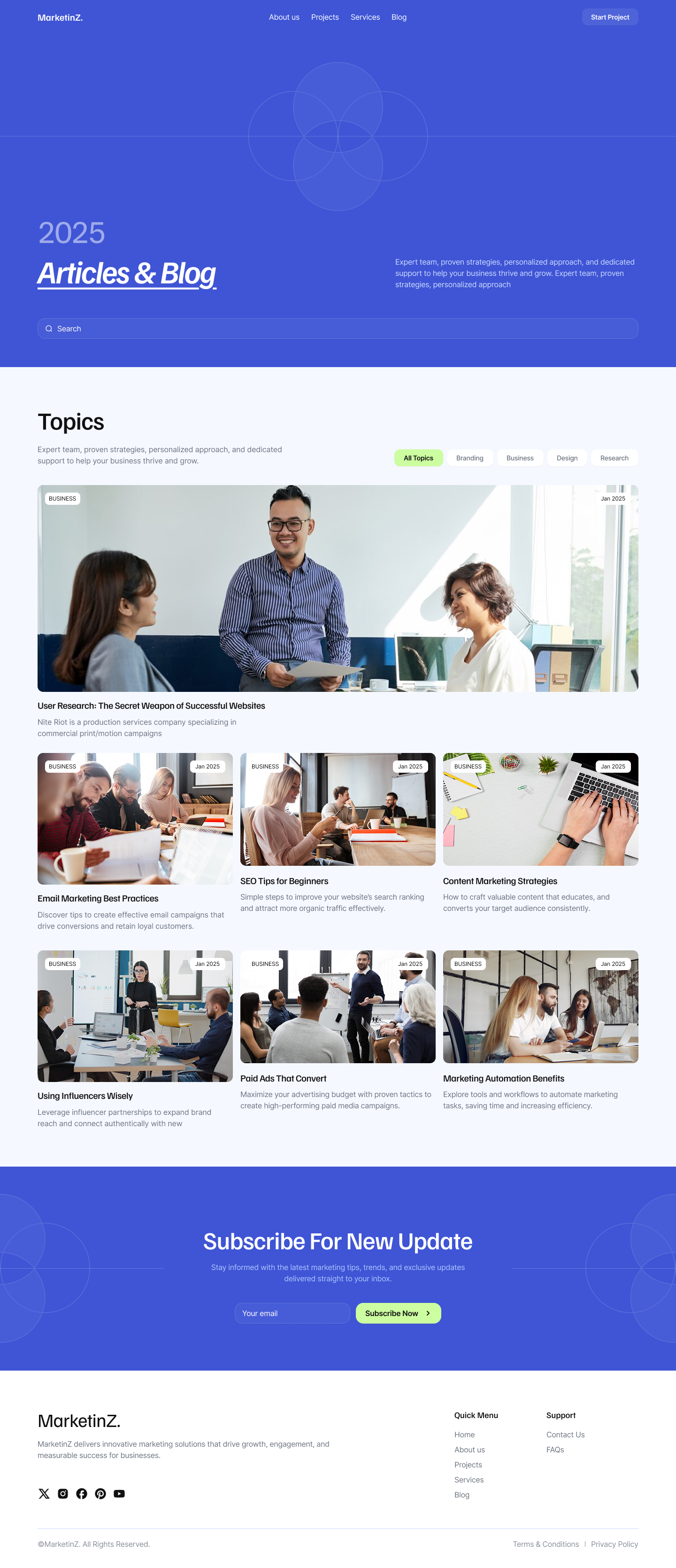Marketing Landing page design