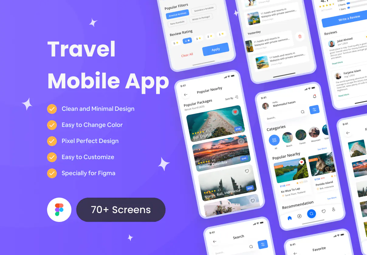 Stunning Travel App UI Design Collection