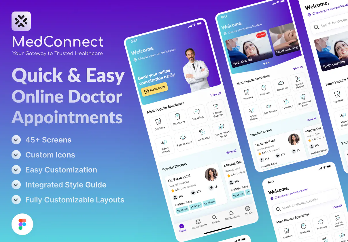 Advanced Telemedicine App UI Design Collection