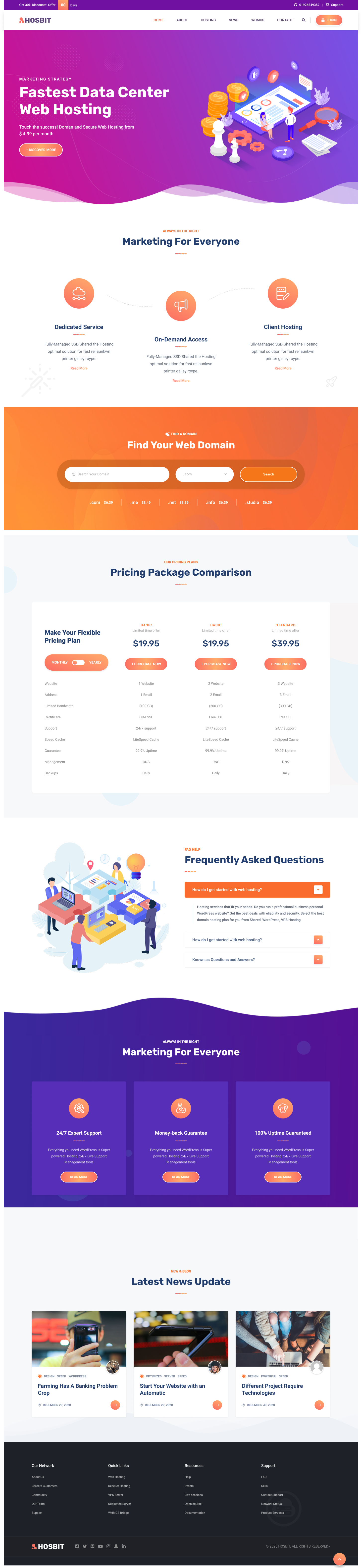 Web Hosting Landing Page UI Design