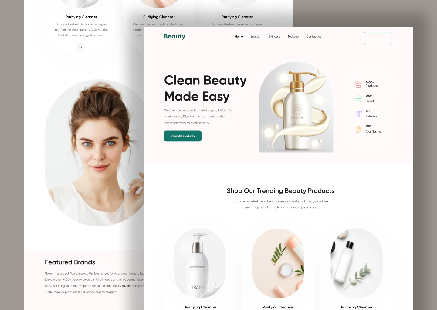 Skincare Landing page design